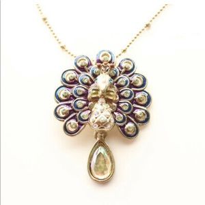 Betsey Johnson Crystal peacock necklace